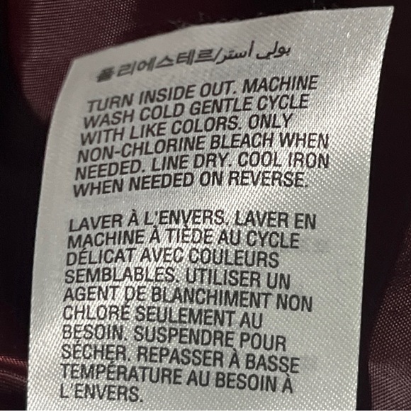 Maison Jules XL Women's Faux Suede Moto Jacket Maroon With Gold Zippers - Picture 7 of 12